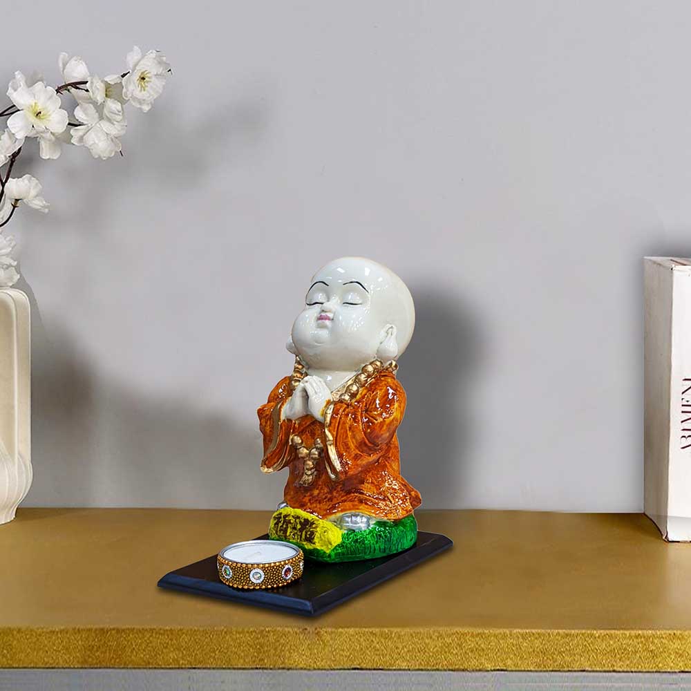 Baby Monk Buddha Resin Showpiece